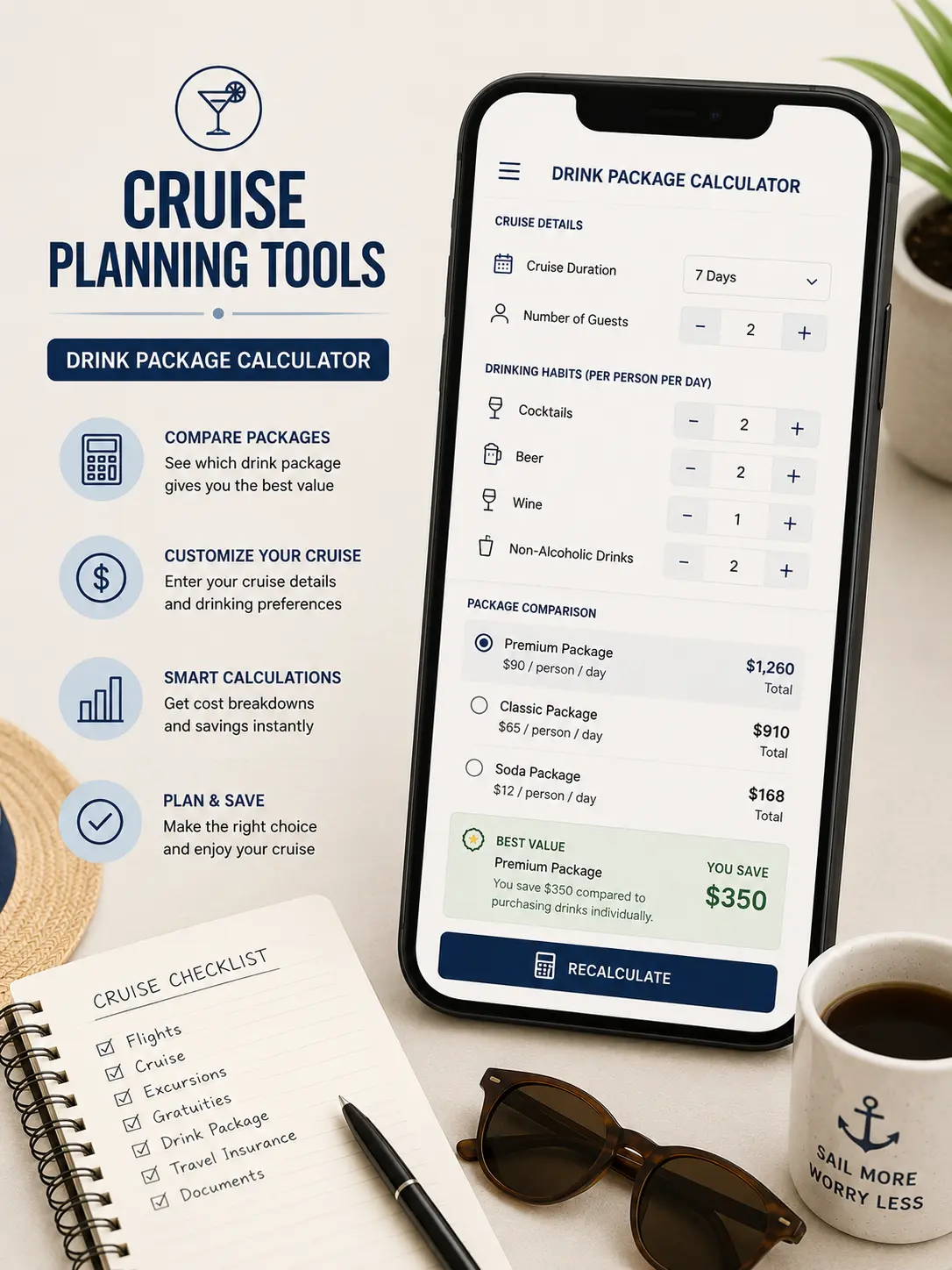 Cruise drink calculator
